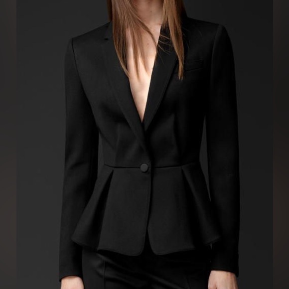 Burberry Jackets & Blazers - Burberry Black Peplum Blazer, SIZE USA 2 , stunning, elegant